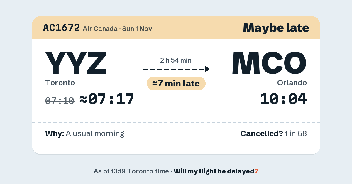 Link preview: AC1672 lands about 10:01