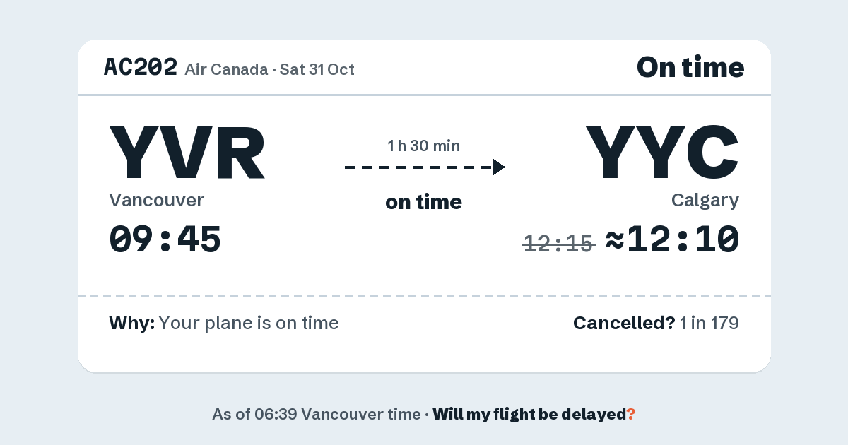 Link preview: AC202 lands about 12:10