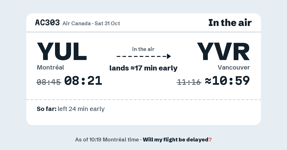 Link preview: AC303 lands about 10:59