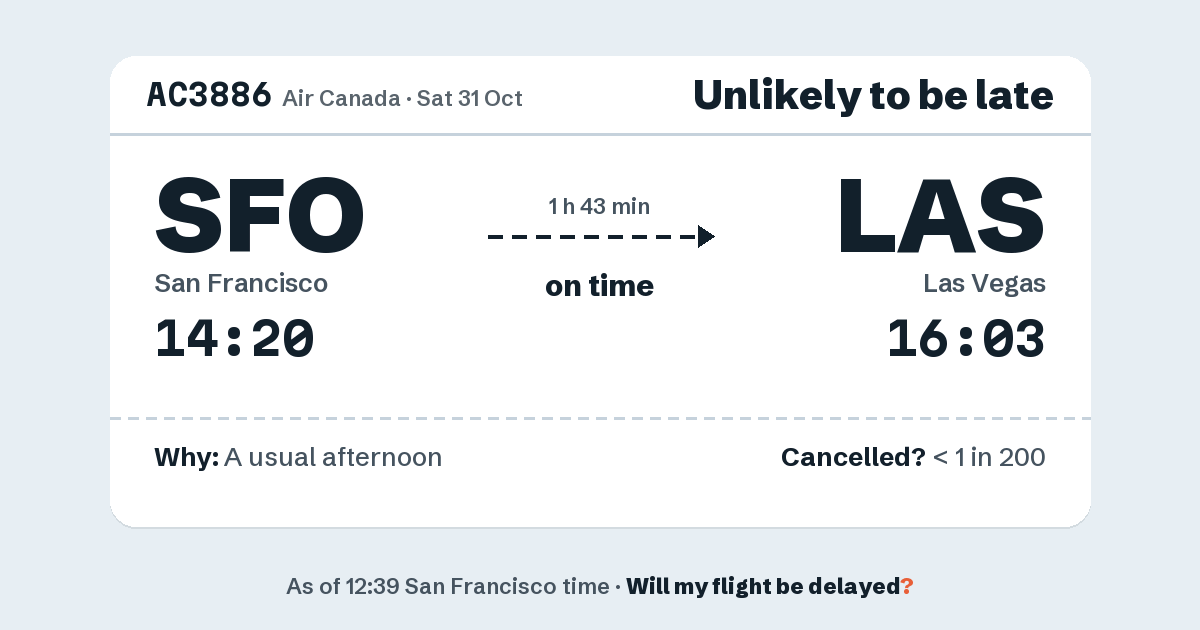 Link preview: AC3886 lands about 16:03