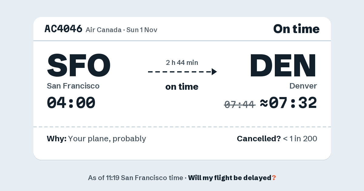 Link preview: AC4046 lands about 07:32