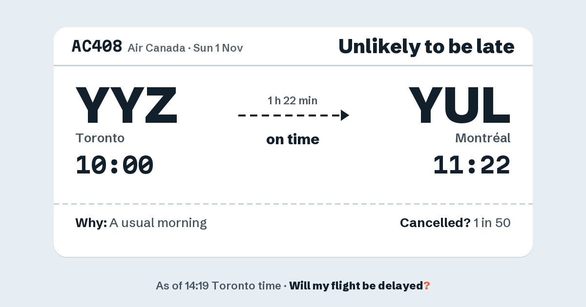 Link preview: AC408 lands about 11:21