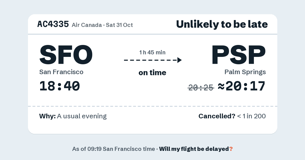 Link preview: AC4335 lands about 20:17