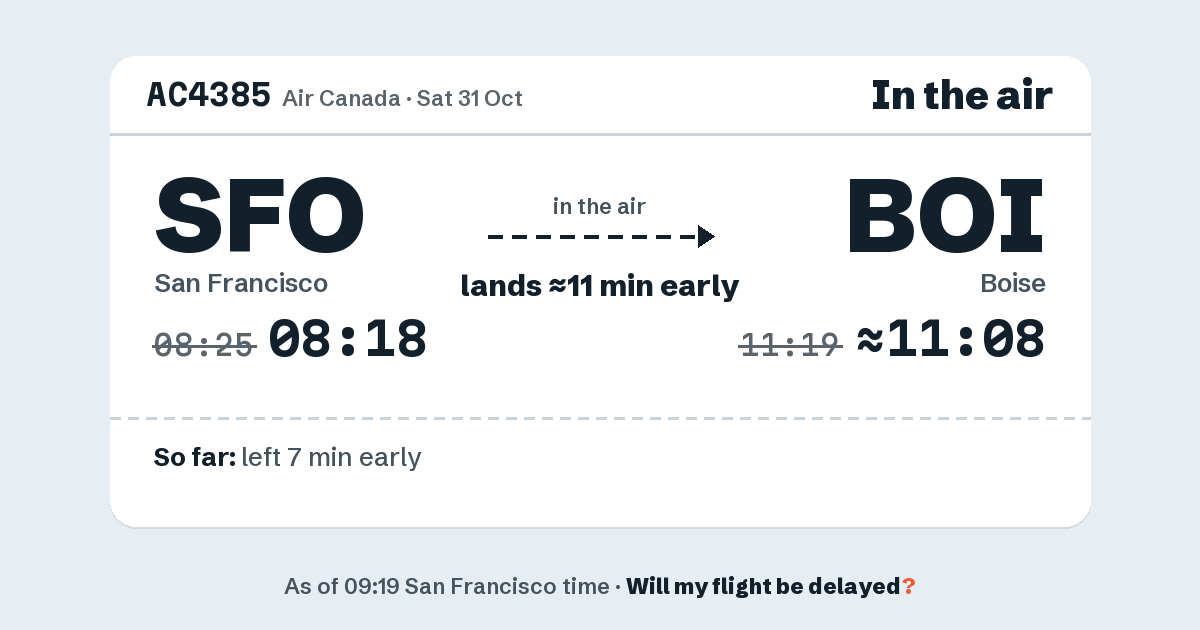 Link preview: AC4385 lands about 11:08