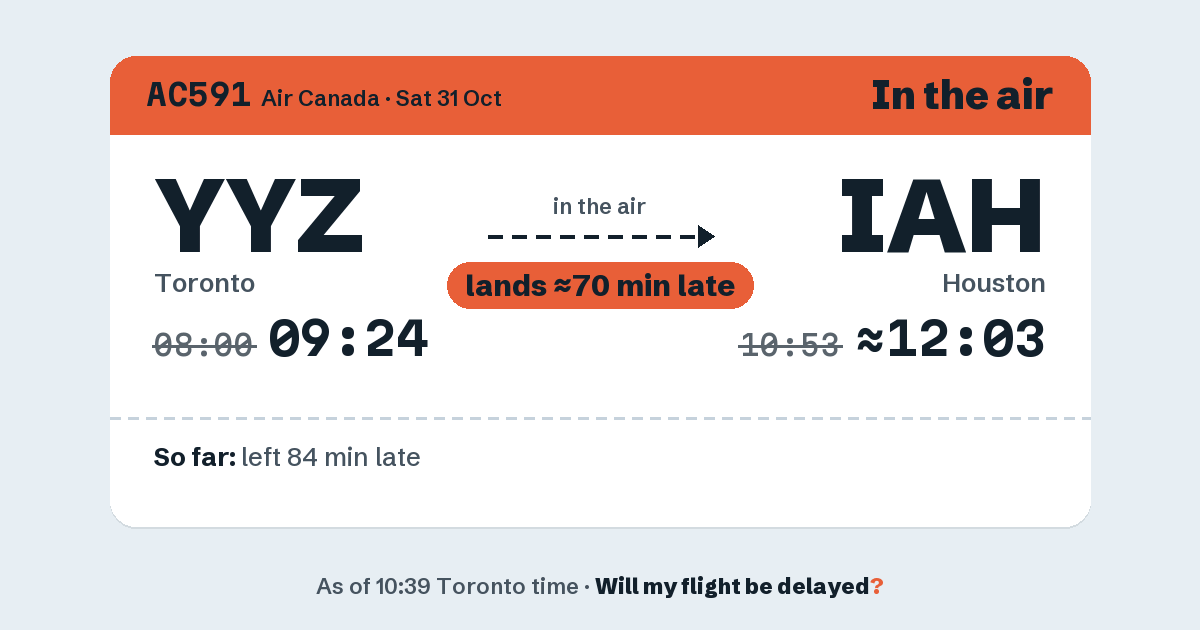 Link preview: AC591 lands about 12:03