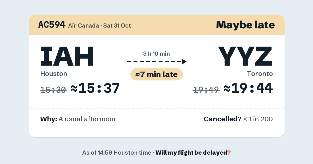 Link preview: AC594 lands about 19:44
