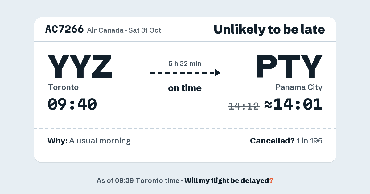 Link preview: AC7266 lands about 14:01