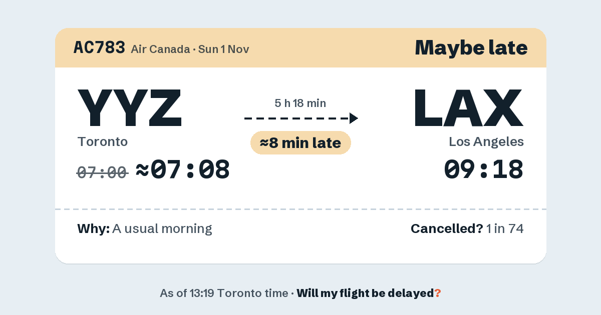 Link preview: AC783 lands about 09:17