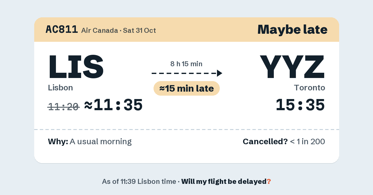 Link preview: AC811 lands about 15:34