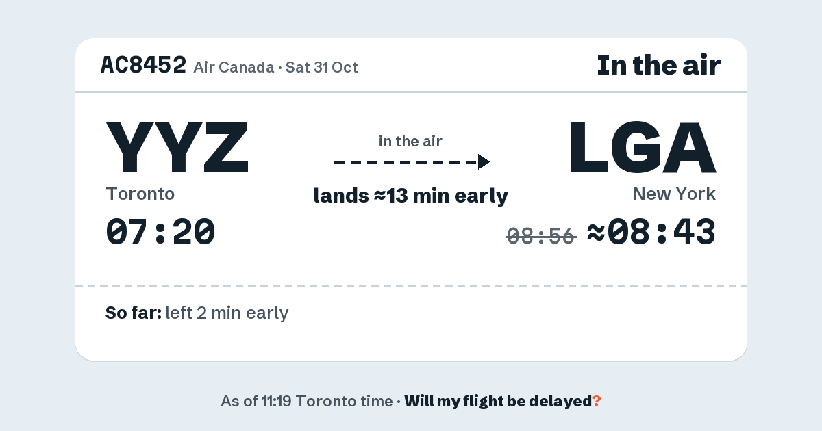Link preview: AC8452 lands about 08:43
