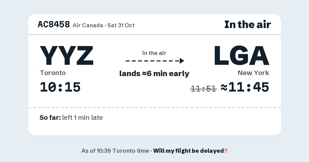 Link preview: AC8458 lands about 11:45