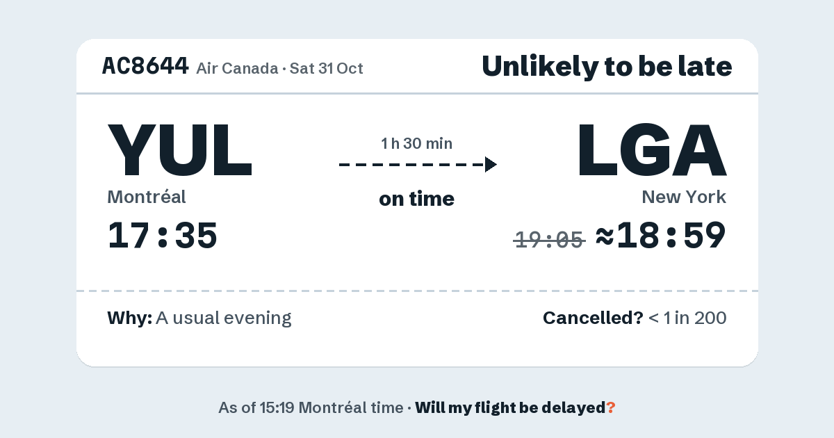 Link preview: AC8644 lands about 18:59