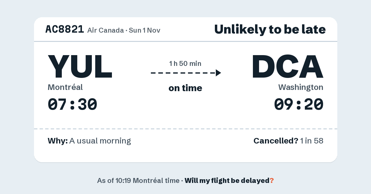 Link preview: AC8821 lands about 09:17