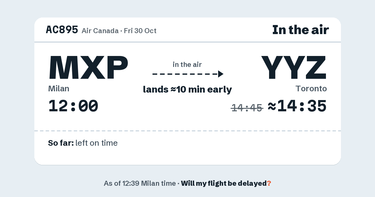 Link preview: AC895 lands about 14:35