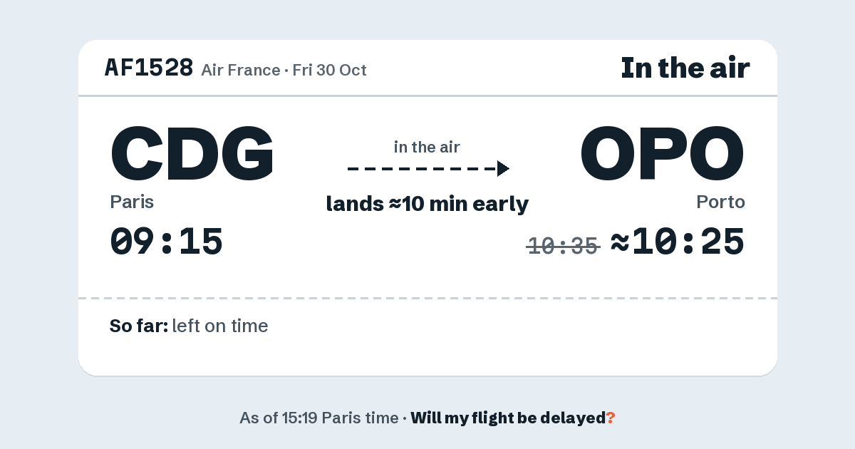 Link preview: AF1528 lands about 10:25