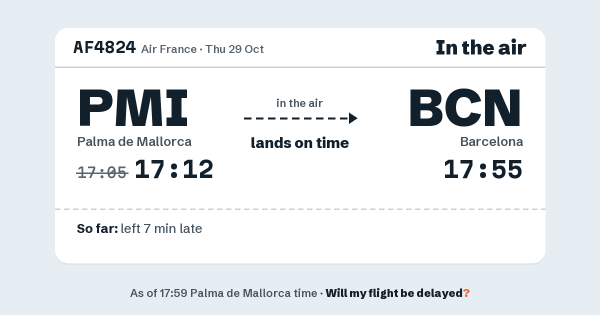 Link preview: AF4824 lands about 17:58