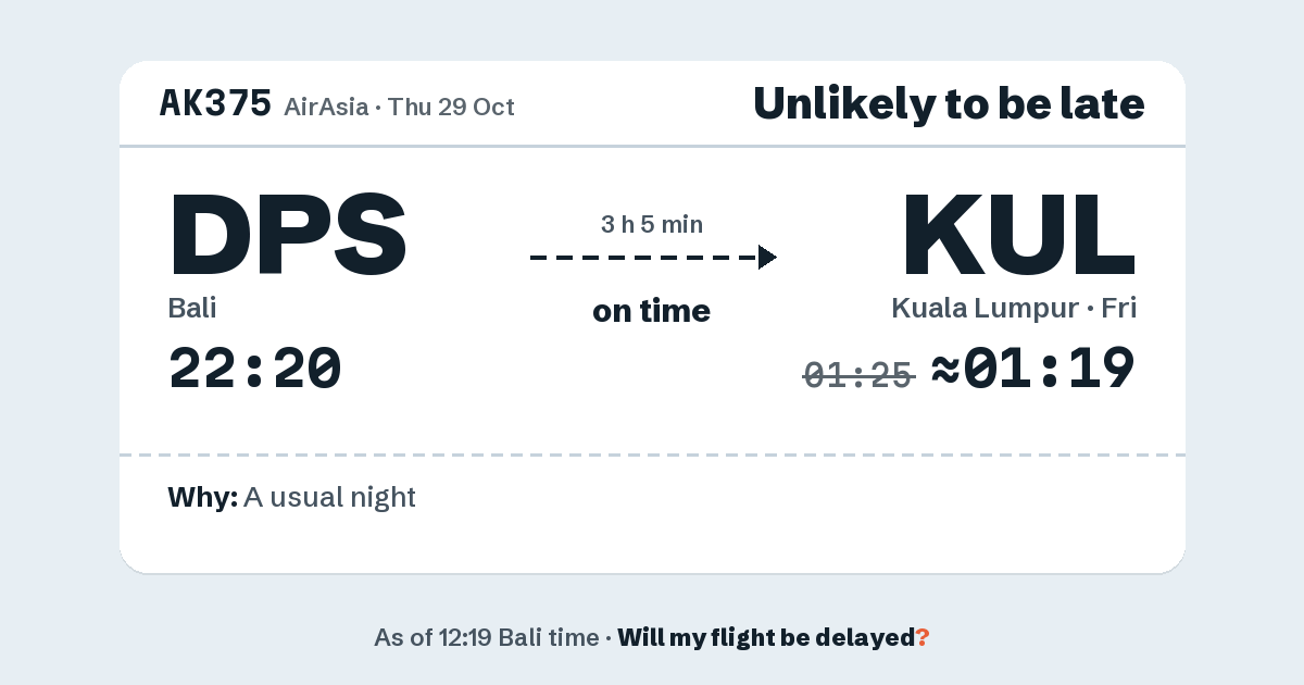 Link preview: AK375 lands about 01:19