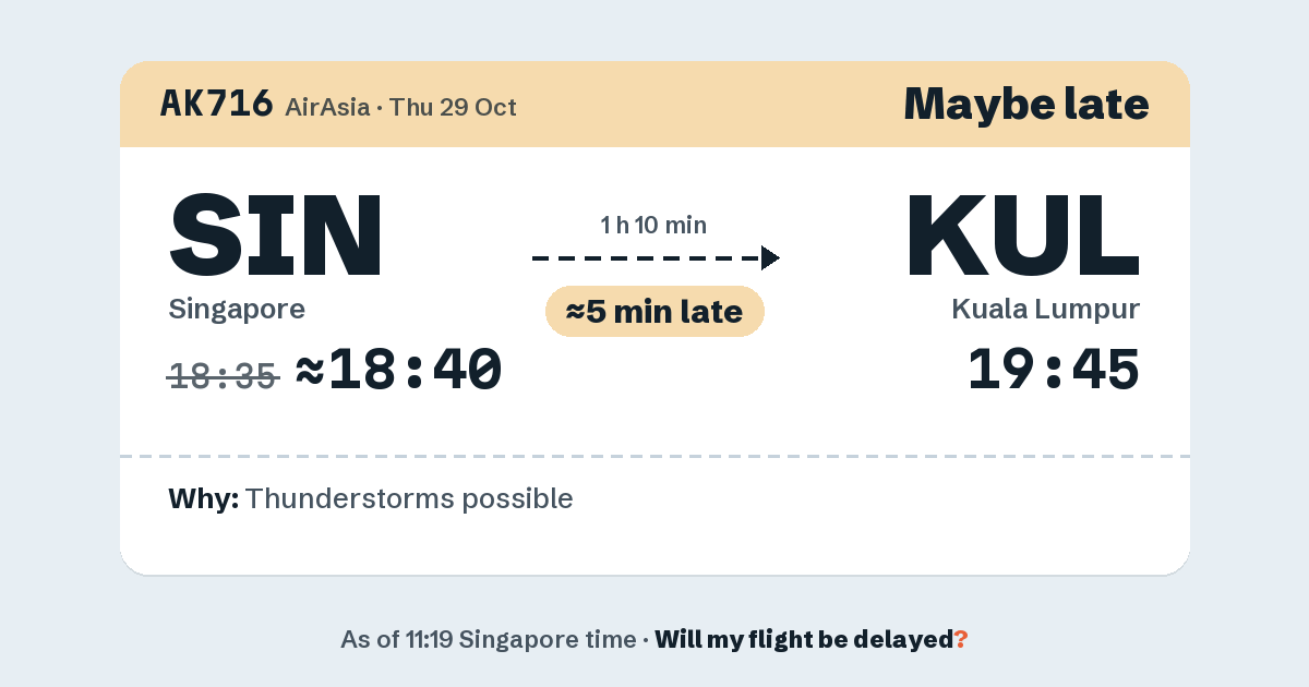 Link preview: AK716 lands about 19:43