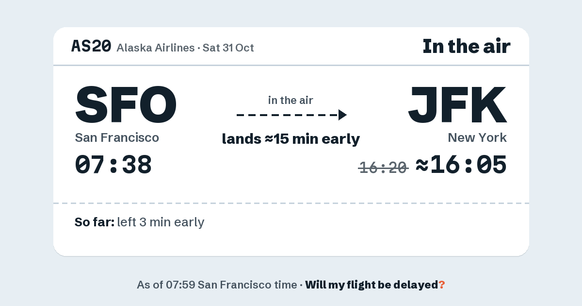 Link preview: AS20 lands about 16:05