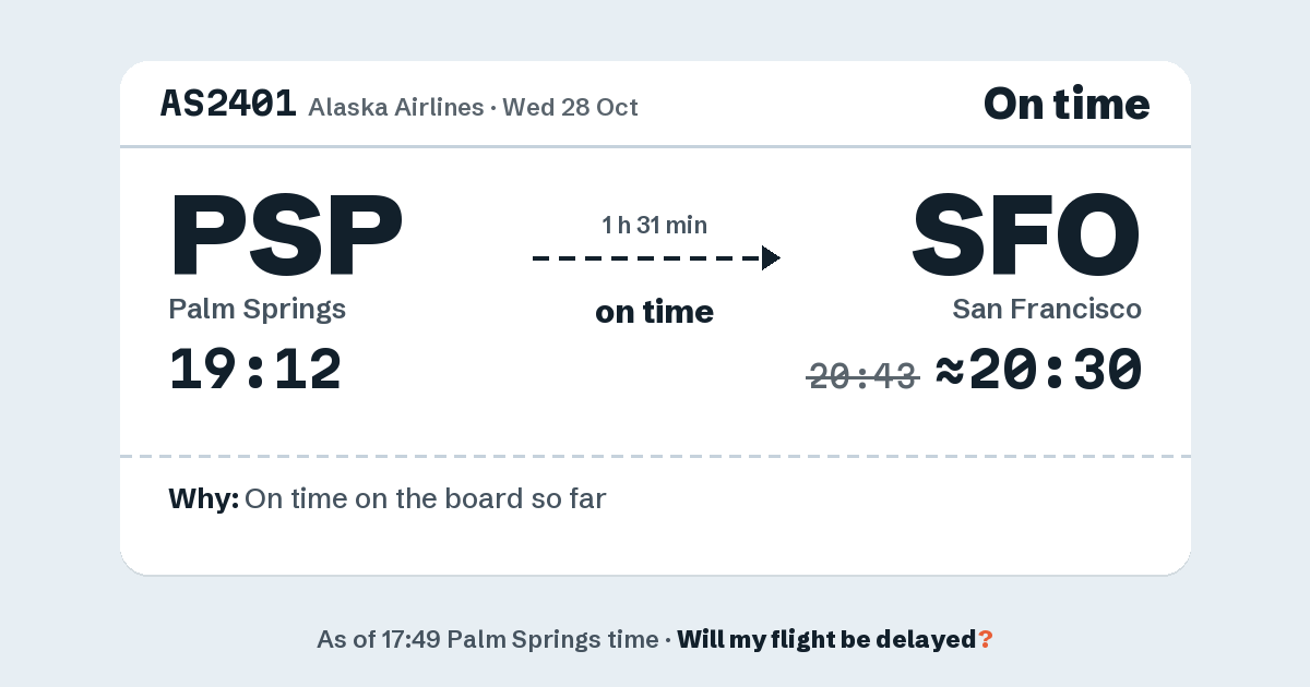Link preview: AS2401 lands about 20:30