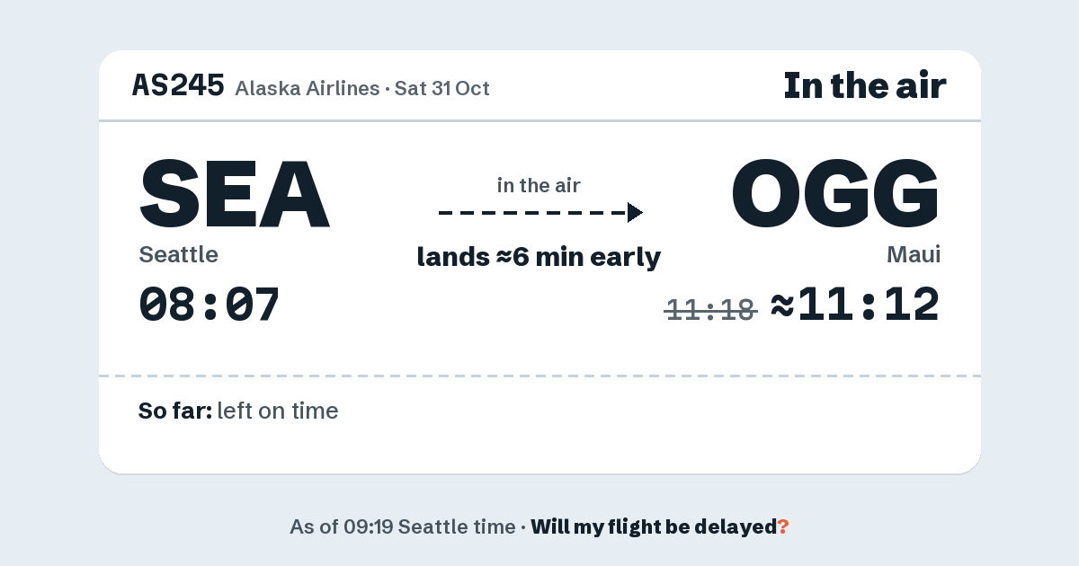 Link preview: AS245 lands about 11:12
