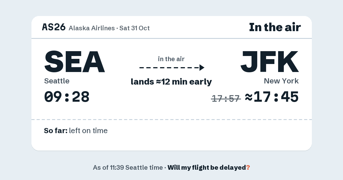 Link preview: AS26 lands about 17:45