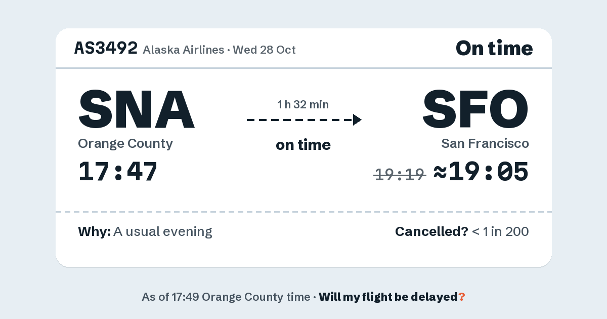 Link preview: AS3492 lands about 19:05