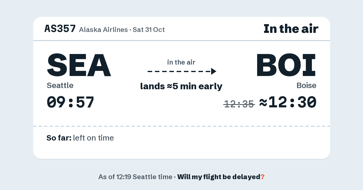 Link preview: AS357 lands about 12:30
