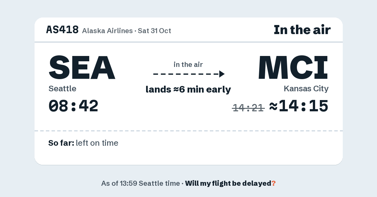 Link preview: AS418 lands about 14:15
