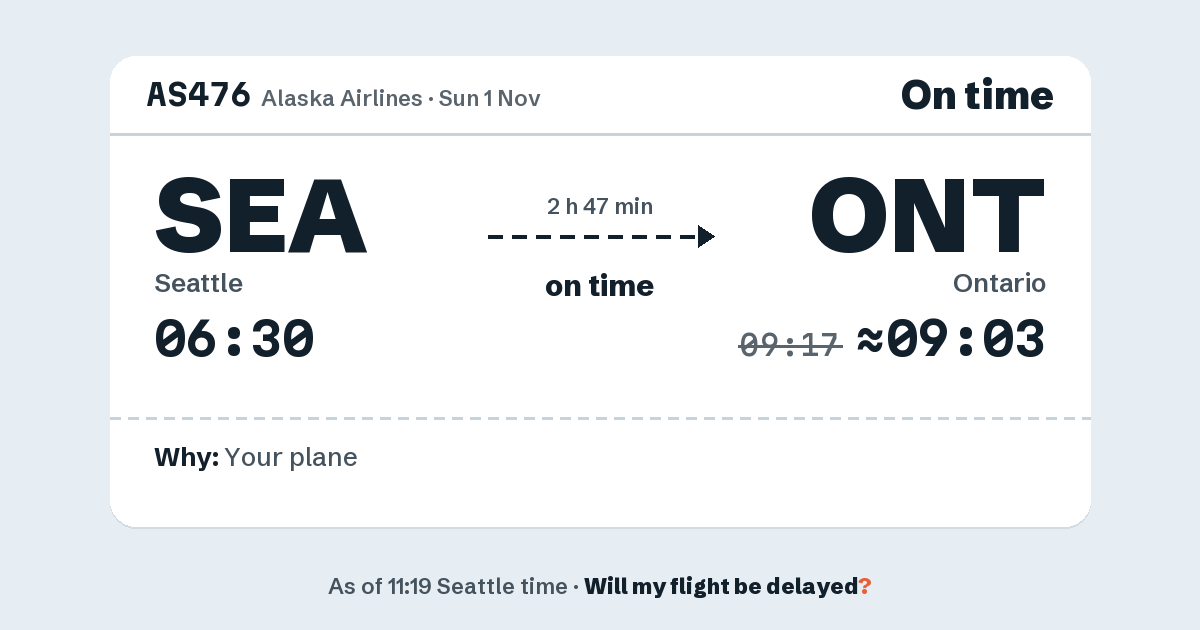 Link preview: AS476 lands about 09:03