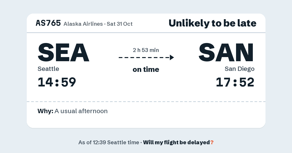 Link preview: AS765 lands about 17:50