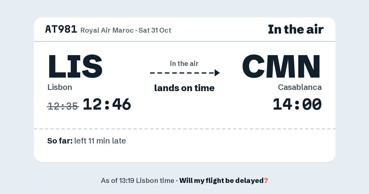 Link preview: AT981 lands about 14:02