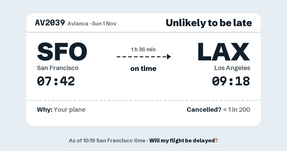 Link preview: AV2039 lands about 09:15