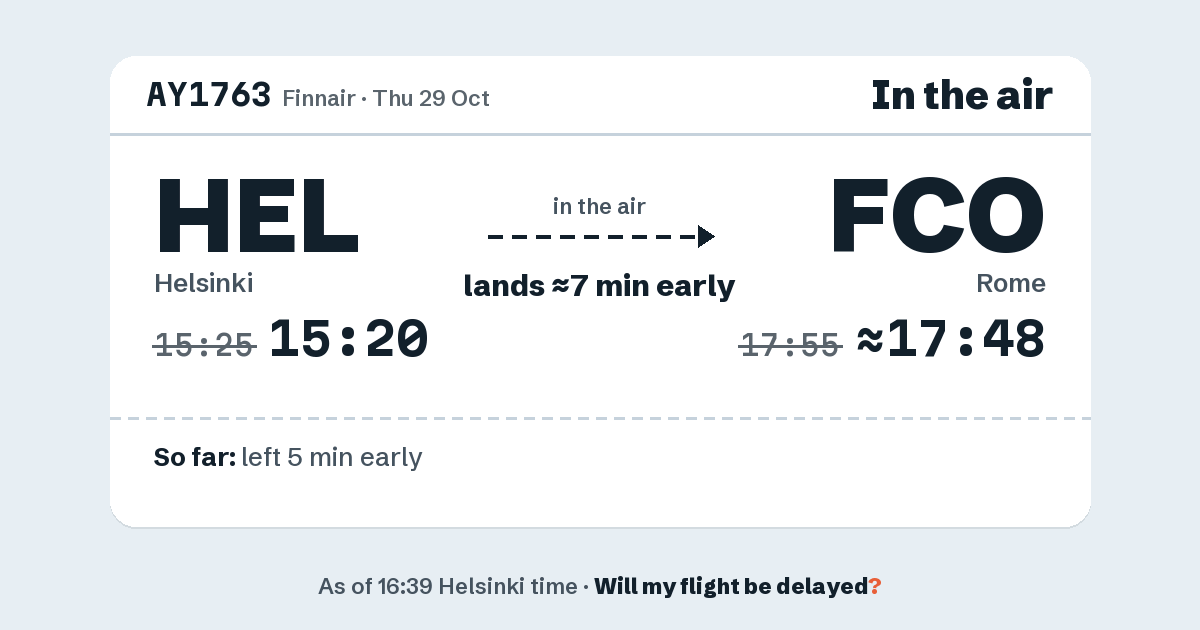 Link preview: AY1763 lands about 17:48