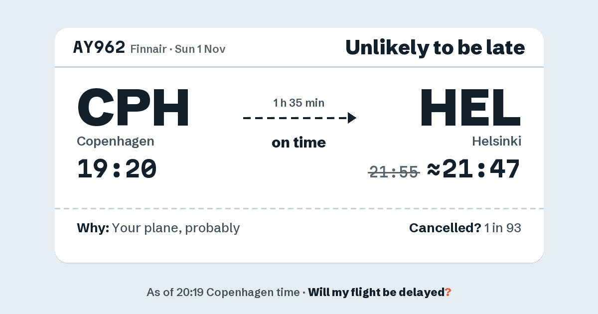 Link preview: AY962 lands about 21:47