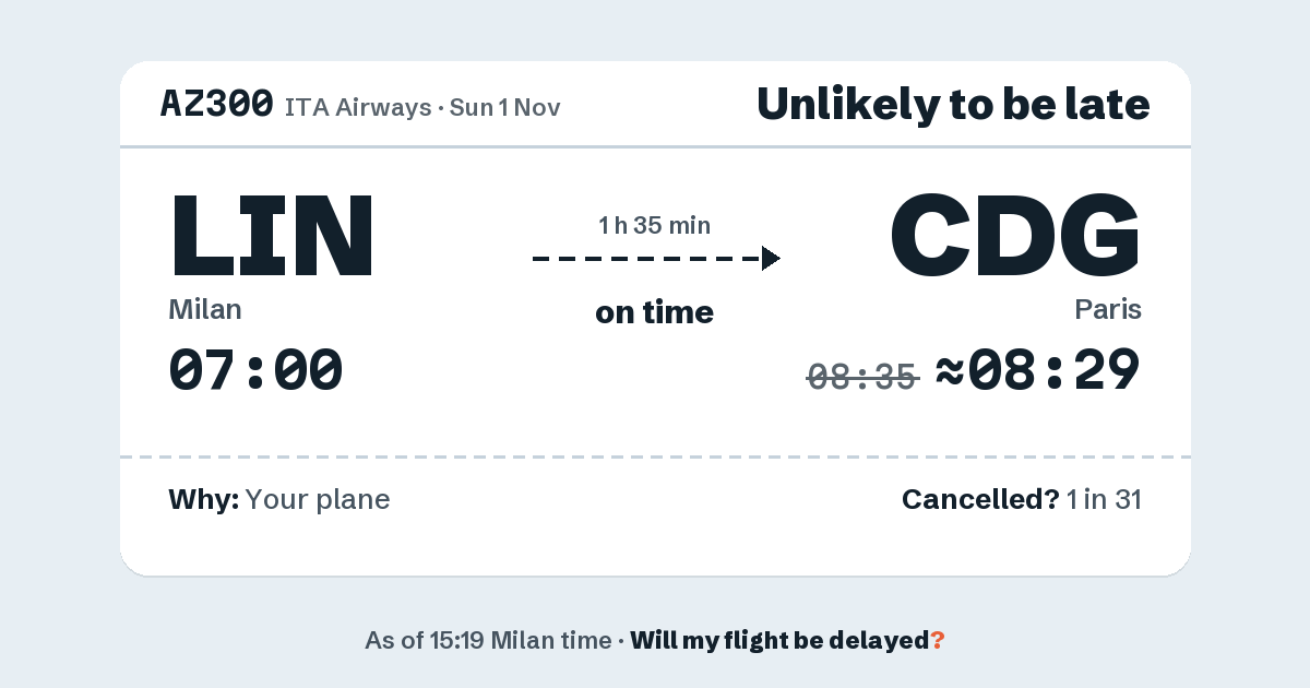 Link preview: AZ300 lands about 08:29