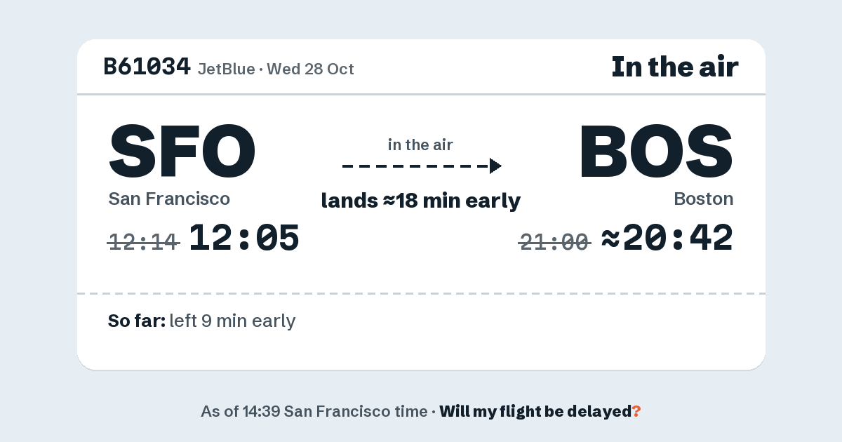 Link preview: B61034 lands about 20:42