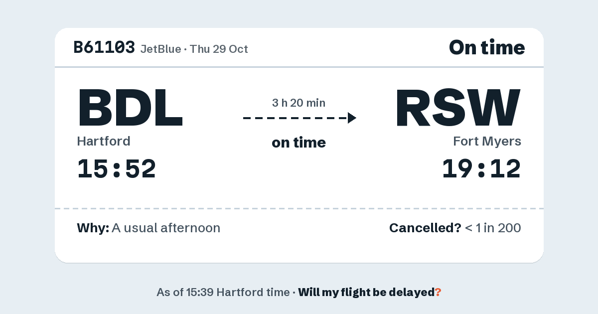 Link preview: B61103 lands about 19:12
