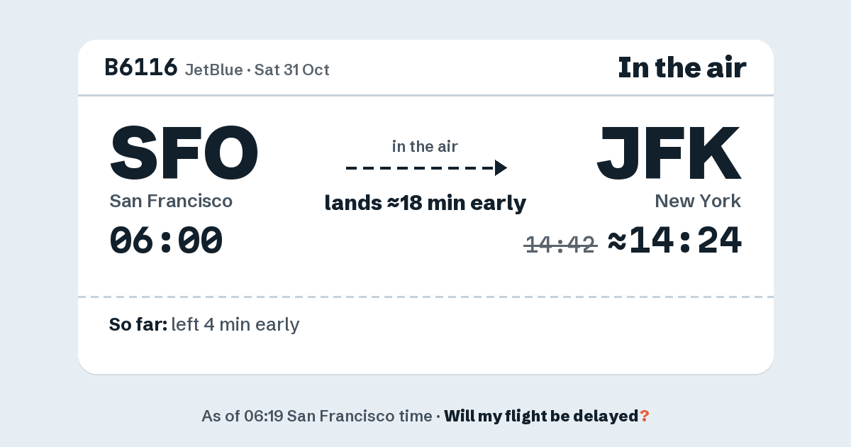 Link preview: B6116 lands about 14:24