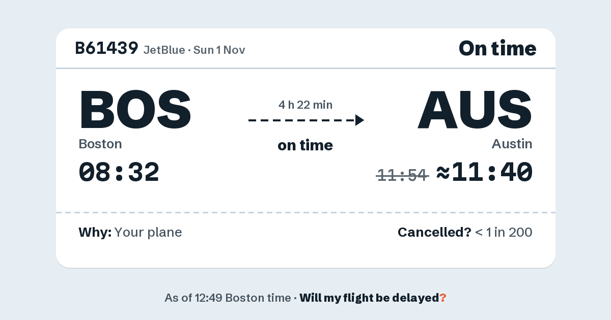 Link preview: B61439 lands about 11:40