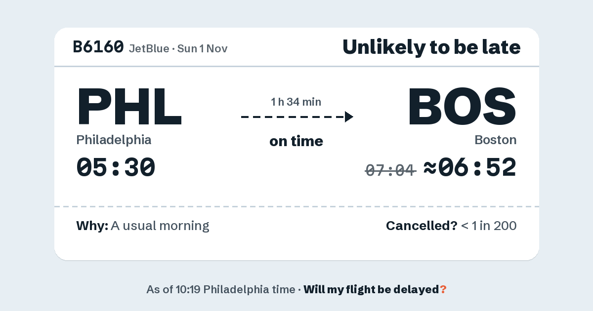 Link preview: B6160 lands about 06:52