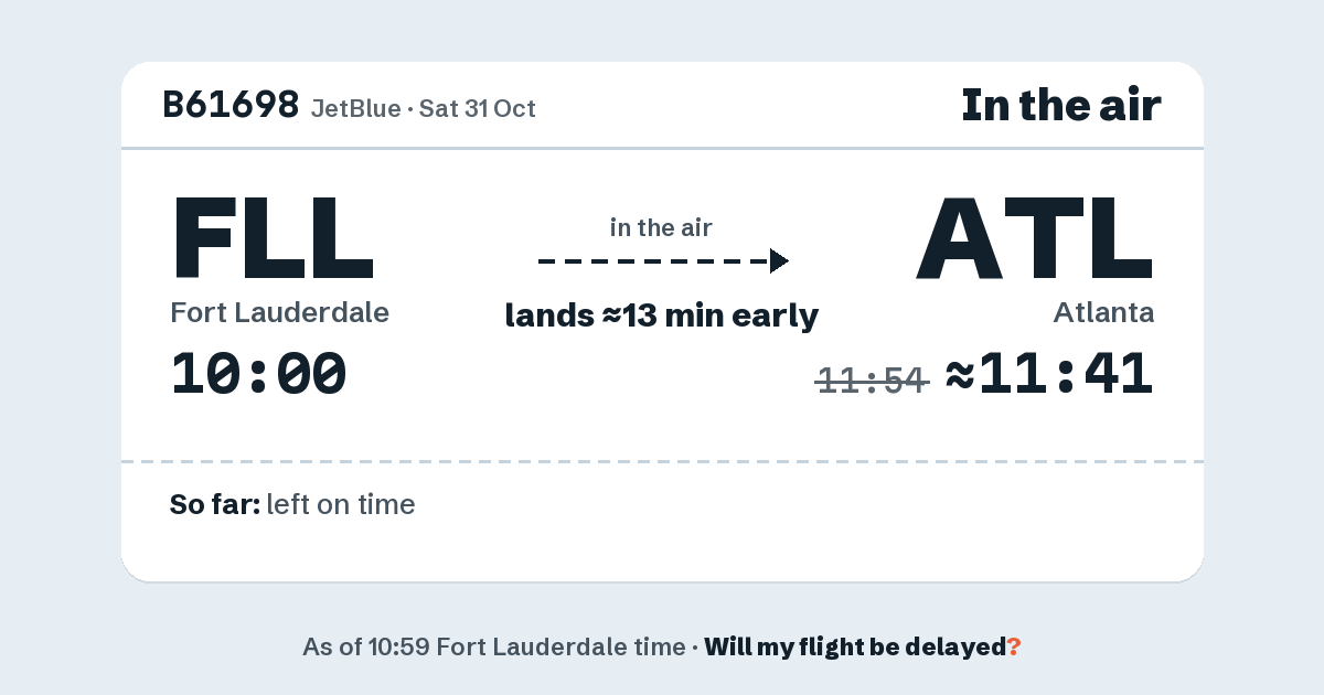 Link preview: B61698 lands about 11:41