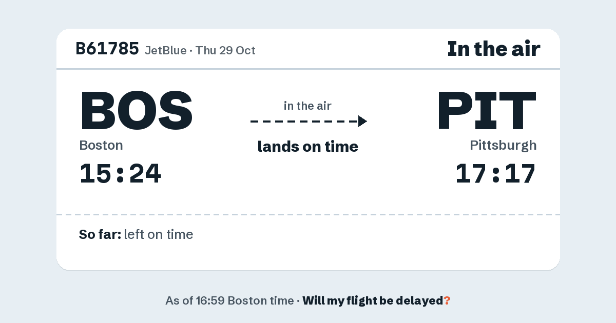 Link preview: B61785 lands about 17:15