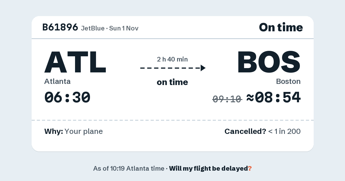 Link preview: B61896 lands about 08:54