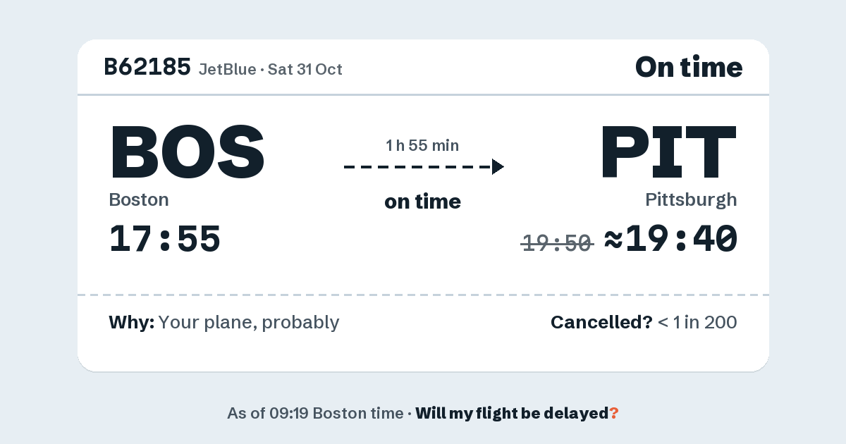 Link preview: B62185 lands about 19:40