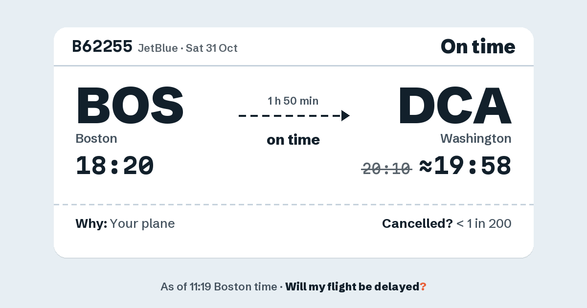 Link preview: B62255 lands about 19:58