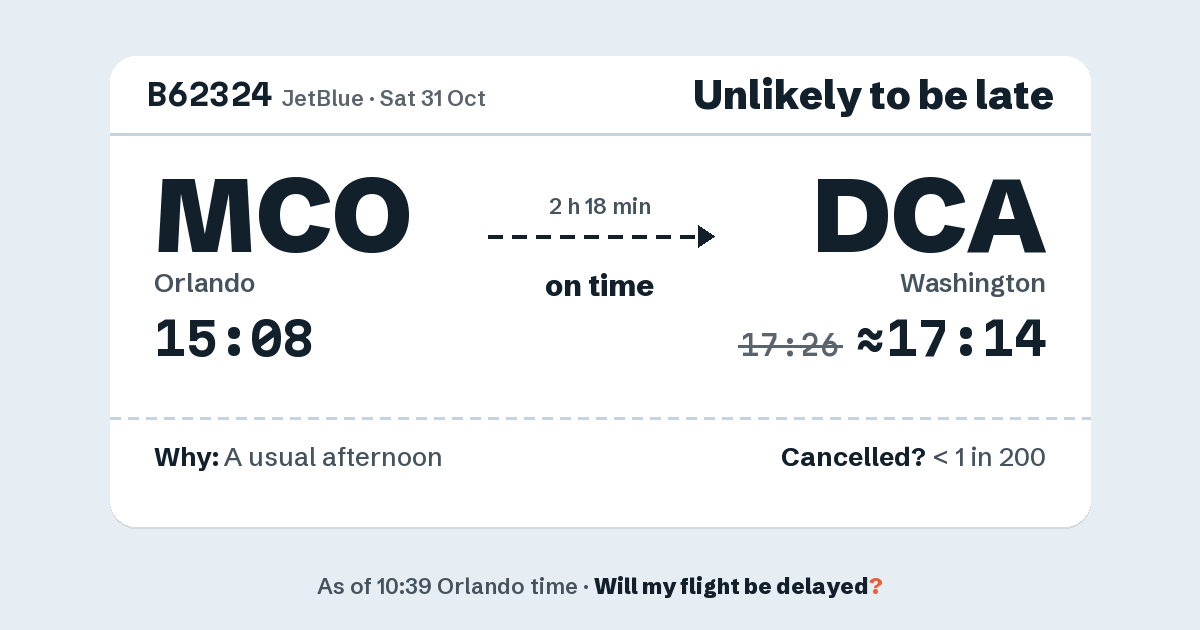 Link preview: B62324 lands about 17:14
