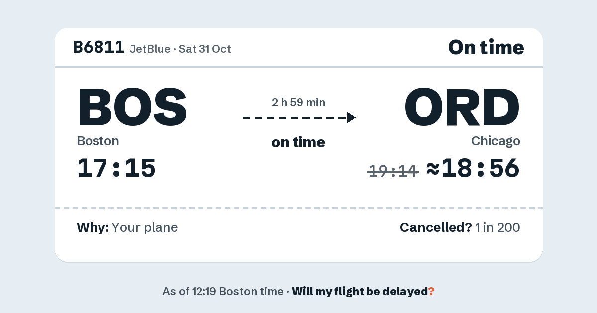 Link preview: B6811 lands about 18:56