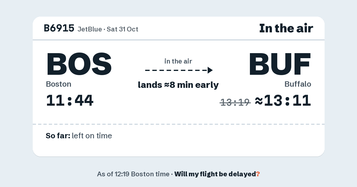 Link preview: B6915 lands about 13:11