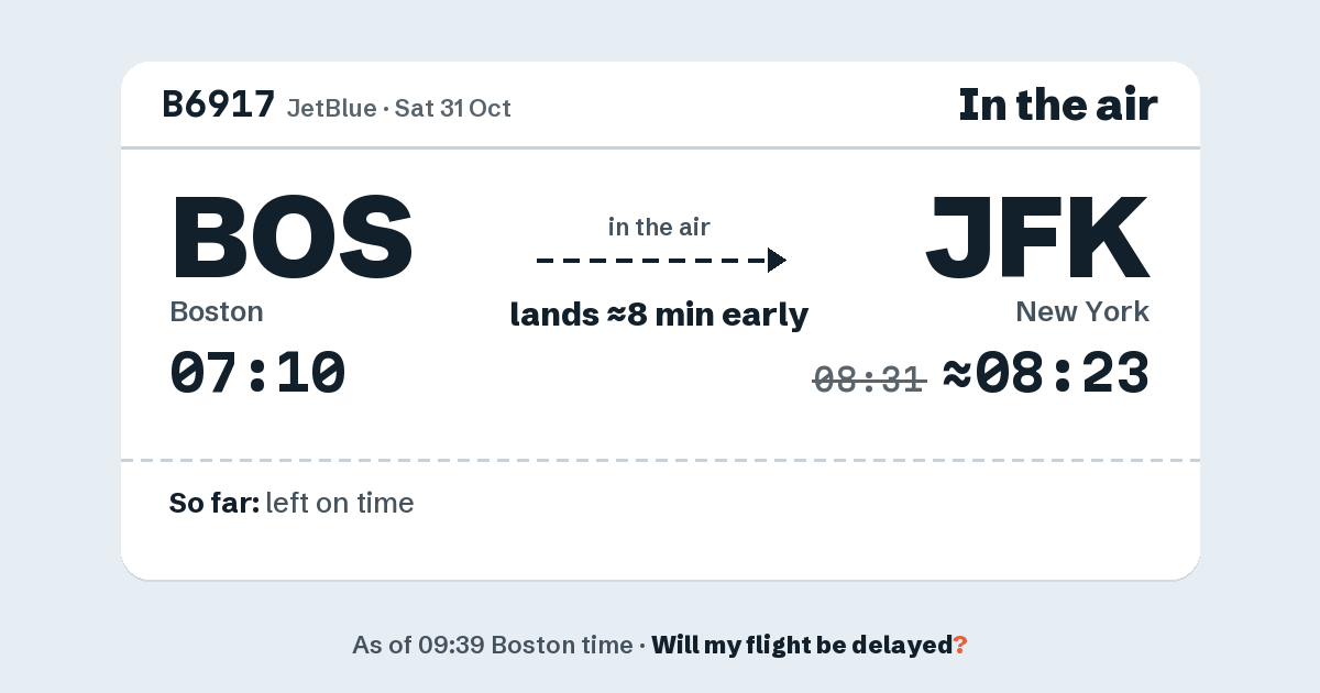 Link preview: B6917 lands about 08:23